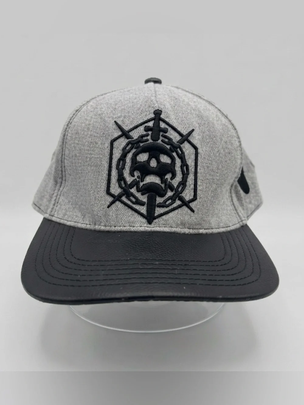 Destiny Video Game Hat Cap Bungie Logo Skull Sword Gray Black Snapback Adult